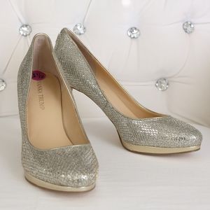 Ivanka Trump Gold Glitter Pumps